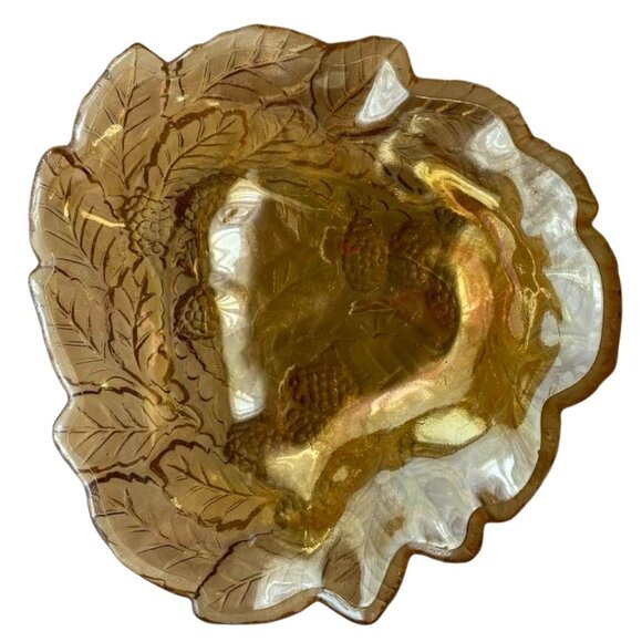 Vintage Carnival Glass Candy Dish Decorative Accent Bowl - Picture 3 of 8